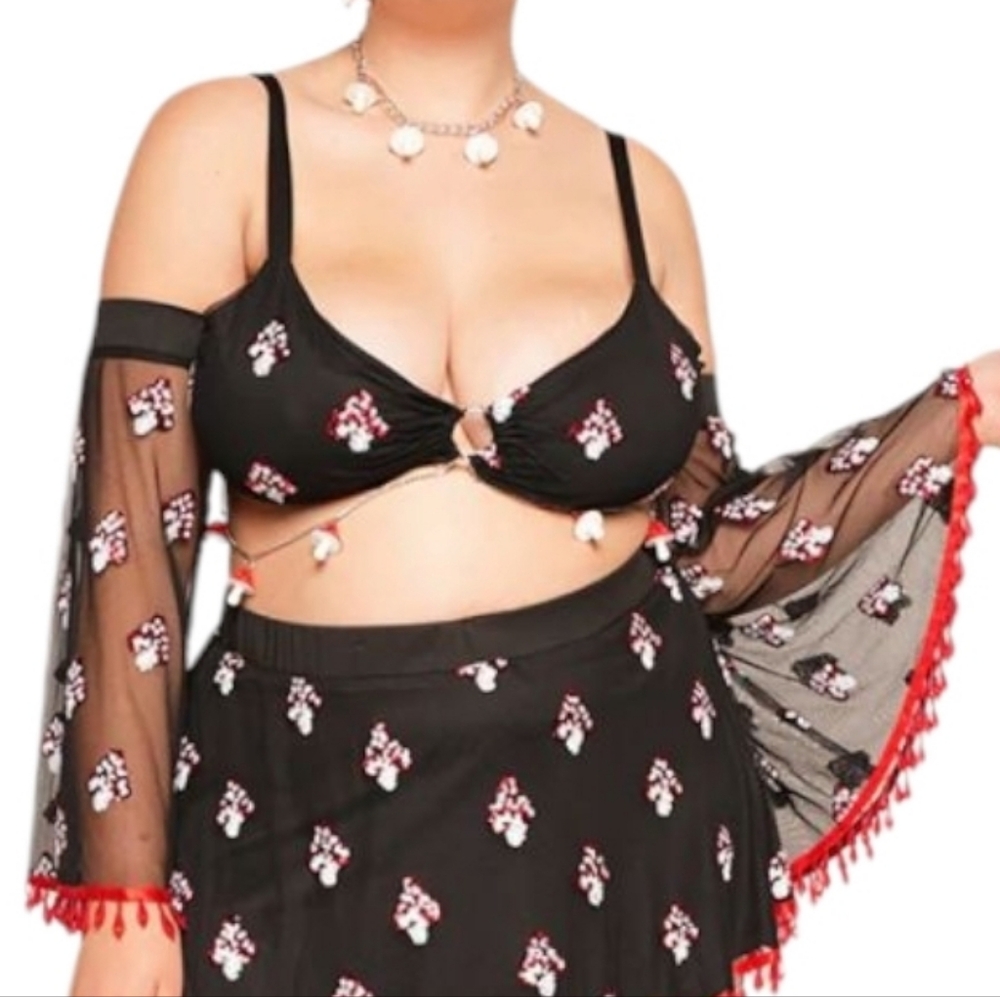 iHeartRaves Mushroom Magic Top with Sleeves Sz 3x